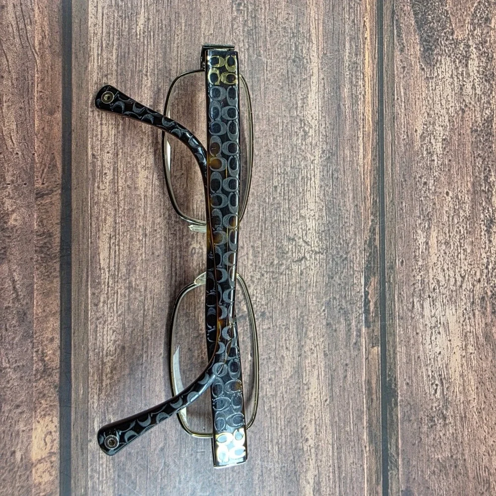 Coach HC 5001 Taryn Dark Brown Yellow Rectangle Eyeglass Frames 52-16-135